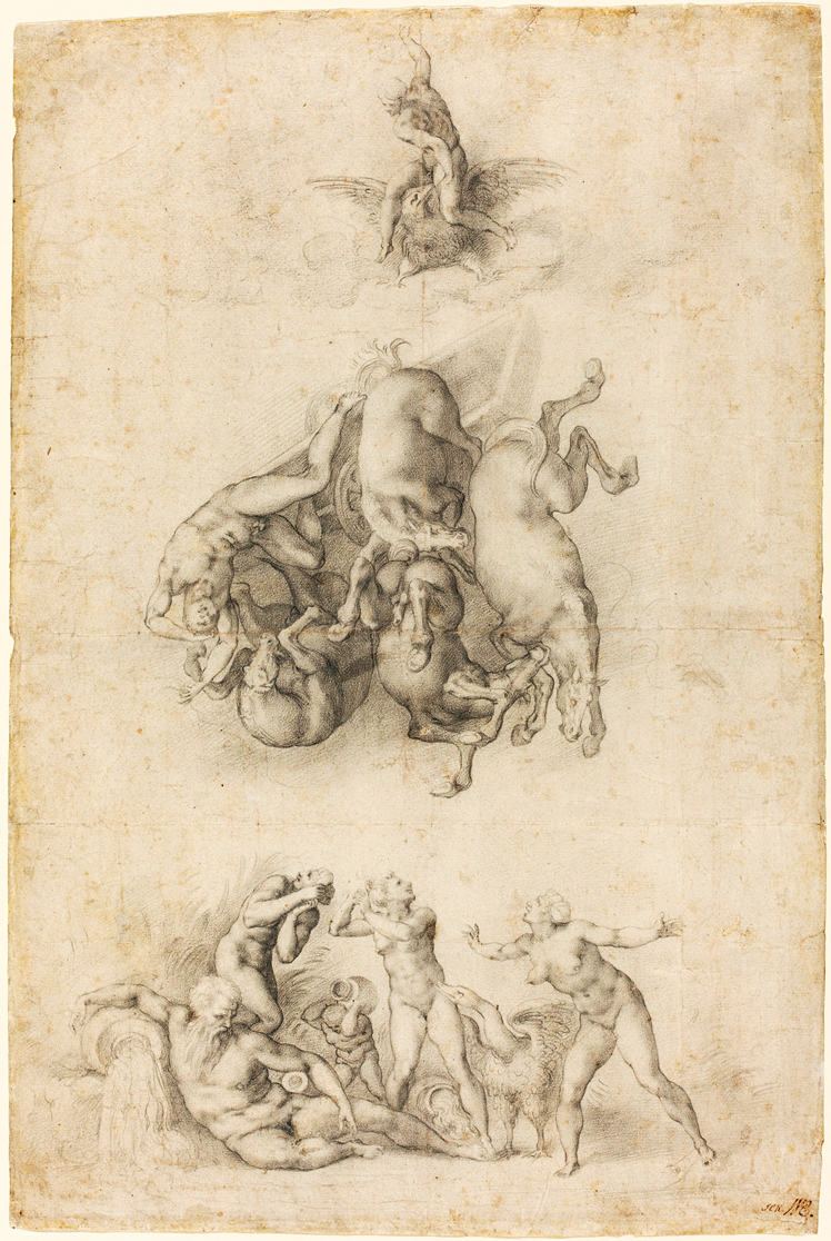  米开朗基罗·博那罗蒂 Michelangelo di Lodovico Buonarroti Simoni——素描草稿 (9)